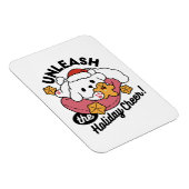 休日の応援を解放する – かわいい犬のクリスマス マグネット (右側)