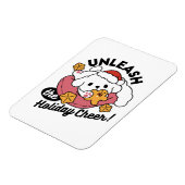 休日の応援を解放する – かわいい犬のクリスマス マグネット (左側)