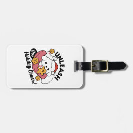 休日の応援を解放する – かわいい犬のクリスマス ラゲッジタグ