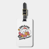 休日の応援を解放する – かわいい犬のクリスマス ラゲッジタグ (正面縦)
