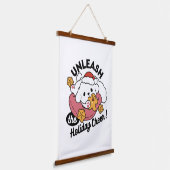 休日の応援を解放する – かわいい犬のクリスマス 吊り下げ型タペストリー (傾斜あり)