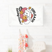 休日の応援を解放する – かわいい犬のクリスマス 横断幕 (インサイチュ)