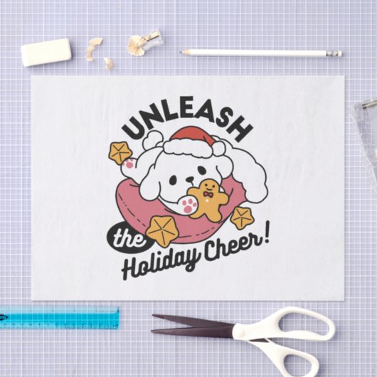 休日の応援を解放する – かわいい犬のクリスマス 薄葉紙 (クラフト)