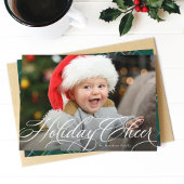 休日の応援シンプルのエレガント写真クリスマスカード シーズンカード