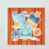 休日の思い出、招待 招待状 (正面/裏面)