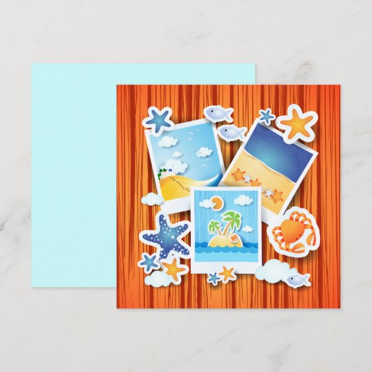 休日の思い出、招待 招待状 (正面/裏面)