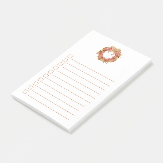 休日の感謝祭ディナーチェックリストが並んだ ポストイット (アングル)