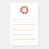 休日の感謝祭ディナーチェックリストが並んだ ポストイット (正面)