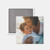 休日の手書き楽しいミニマリストの写真 マグネット (正面/裏面)