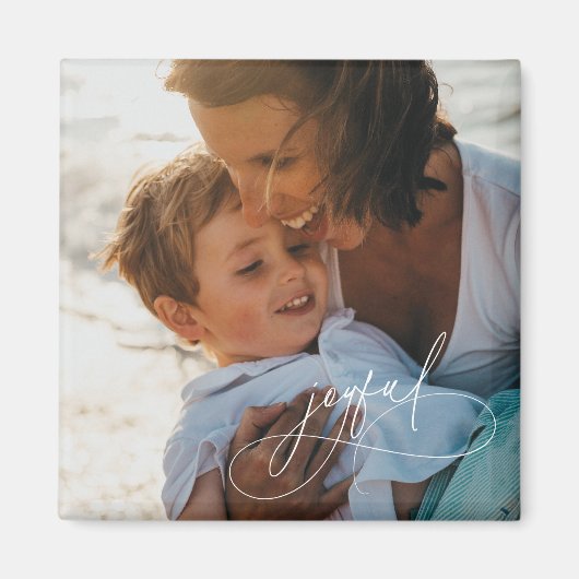 休日の手書き楽しいミニマリストの写真 マグネット (正面)