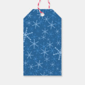 休日の挨拶と青い雪の結晶 ギフトタグ (裏面)