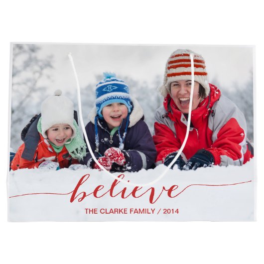 休日の挨拶を単に信じて下さい ラージペーパーバッグ (裏面)