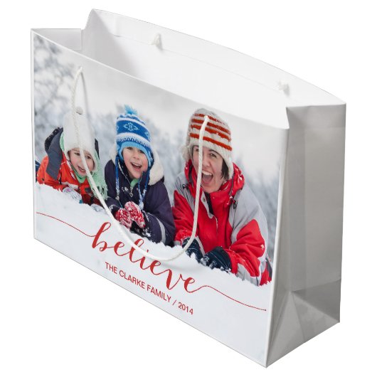 休日の挨拶を単に信じて下さい ラージペーパーバッグ (裏面アングル)