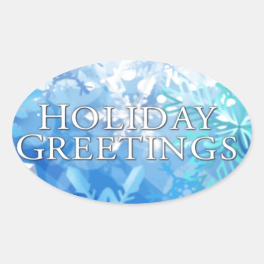 休日の挨拶シール 楕円形シール (正面)