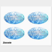 休日の挨拶シール 楕円形シール (シート)