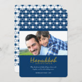 休日の挨拶ハヌカーの白いダビデの星 シーズンカード (正面/裏面)