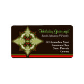 休日の挨拶フラクタルエンブレム ラベル (正面)