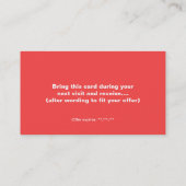 休日の挨拶挿入クーポンギフトカード 割引カード (裏面)