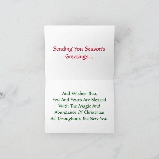 休日の挨拶状とノートカード カード (内部)