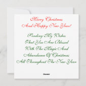 休日の挨拶状とノートカード シーズンカード (裏面)