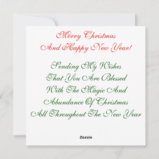 休日の挨拶状とノートカード シーズンカード (裏面)