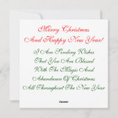 休日の挨拶状とノートカード シーズンカード (裏面)