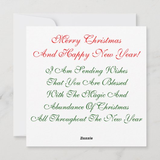 休日の挨拶状とノートカード シーズンカード (裏面)