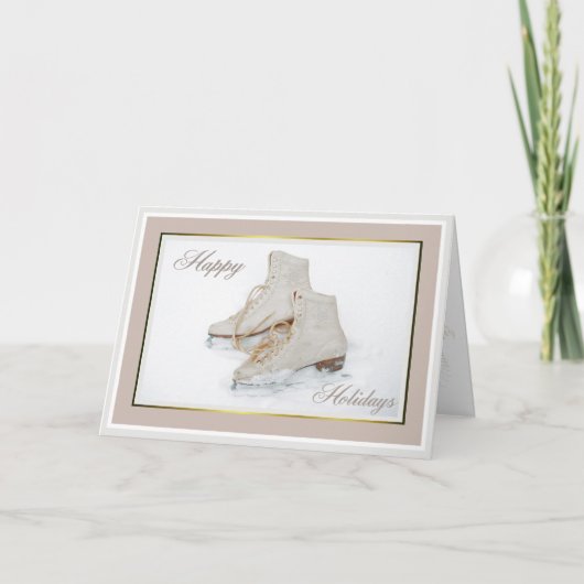 休日の挨拶状はアイススケートします シーズンカード (正面)