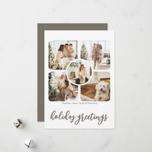 休日の挨拶5写真と文字 パーソナライズされた シーズンカード (正面/裏面インサイチュ)