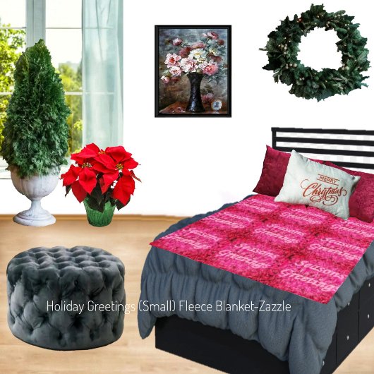 休日の挨拶 フリースブランケット