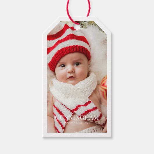 休日の挨拶 | モダンとシンプル写真 ギフトタグ (正面)