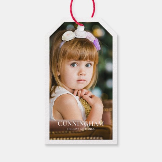 休日の挨拶 | モダンとシンプル写真 ギフトタグ (裏面)