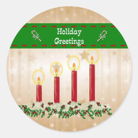 休日の挨拶 ラウンドシール (正面)