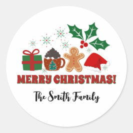 休日の挨拶 – 編集可能ステッカー ラウンドシール