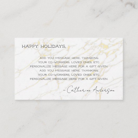 休日の挨拶 | Merry Christmas Message 名刺 (裏面)