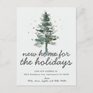 休日の新しいホームの引越し告知 インビテーションポストカード