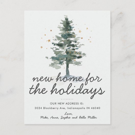 休日の新しいホームの引越し告知 インビテーションポストカード (正面)