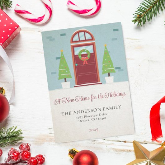 休日の新しいホームの引越し告知 ノートカード