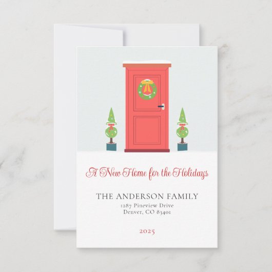 休日の新しいホームの引越し告知 招待状 (正面)