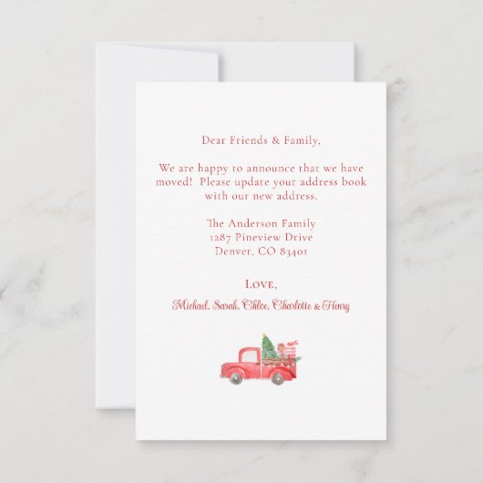 休日の新しいホームの引越し告知 招待状 (裏面)