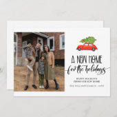 休日の新しいホーム写真の移動 案内状 (正面/裏面)