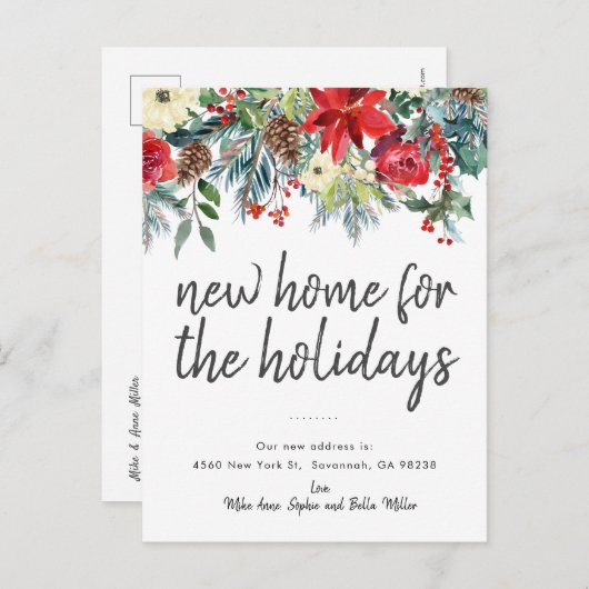 休日の新しいホーム引越し案内 インビテーションポストカード (正面/裏面)