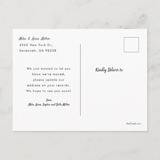 休日の新しいホーム引越し案内 インビテーションポストカード (裏面)