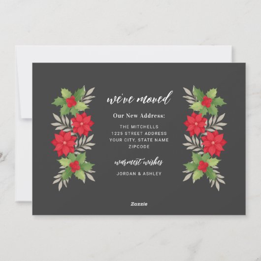 休日の新しいホーム灰色の写真の移動 シーズンカード (裏面)