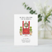 休日の新しいホーム移動はがき ポストカード (スタンド正面)