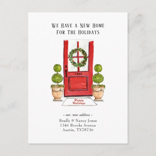 休日の新しいホーム移動はがき ポストカード (正面)