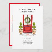 休日の新しいホーム移動 招待状 (正面/裏面)