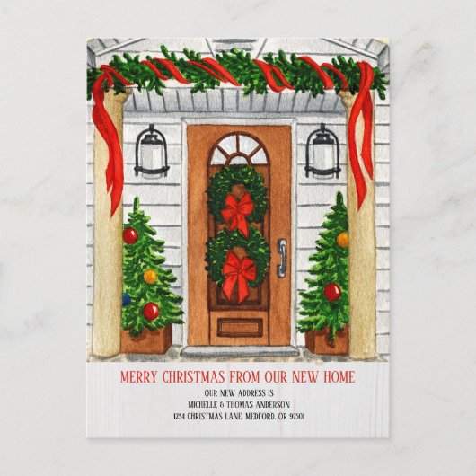 休日の新しい住所の引越し案内はがき シーズンポストカード (正面)