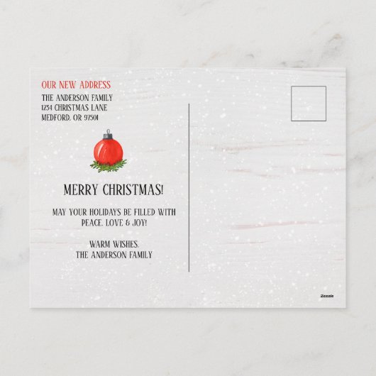 休日の新しい住所の引越し案内はがき シーズンポストカード (裏面)