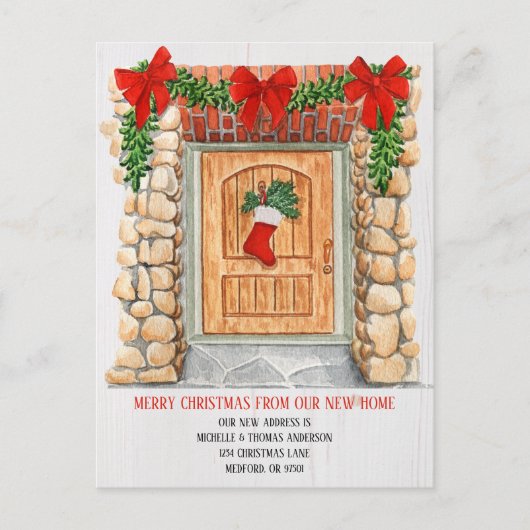 休日の新しい住所の引越し案内はがき シーズンポストカード (正面)